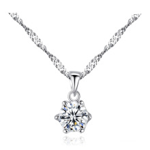 Wholesale Fine Jewelry Classic One Carat Ladies 925 Silver Chain Pendant Necklace